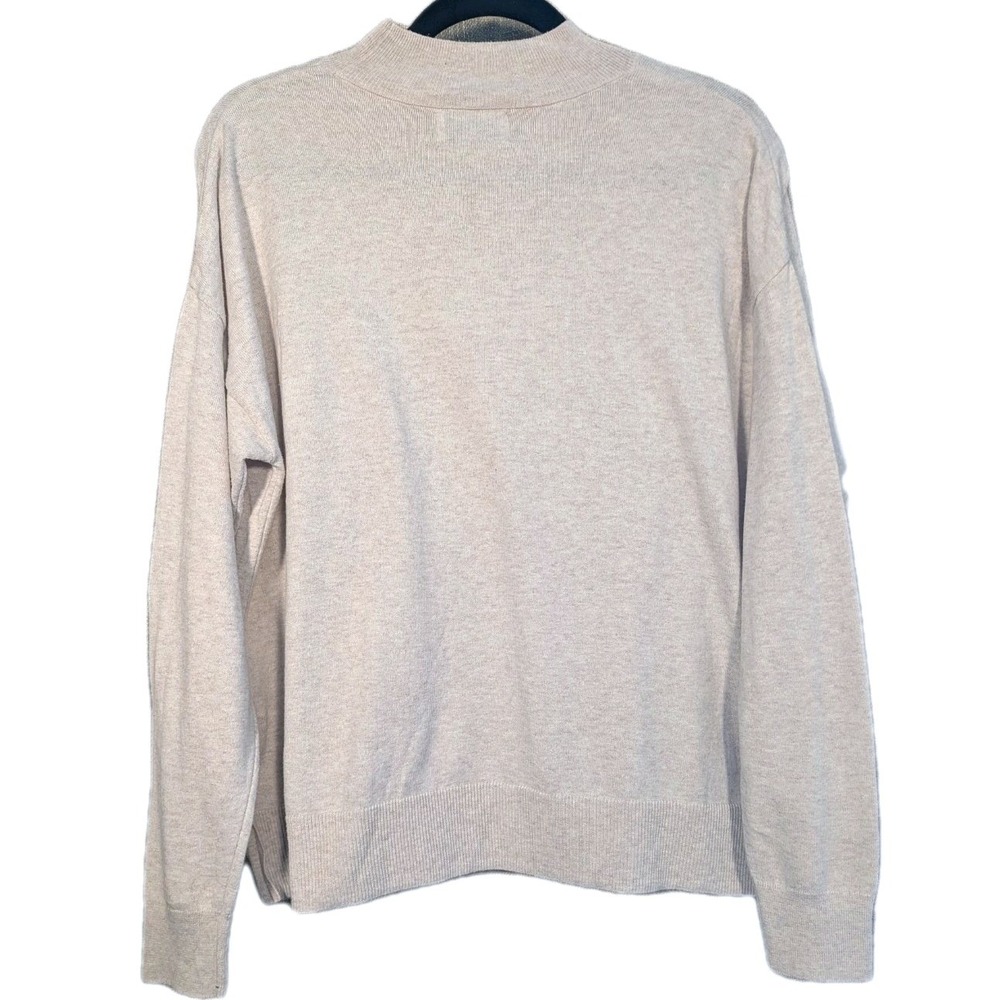 Lg Cotton Blend Old Navy Womens Mock Turtleneck Lightweight Cream Basic Capsule